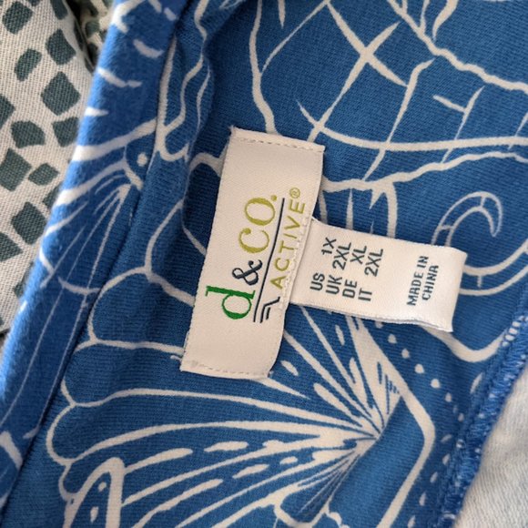 D & Co. Blue and White Seashell Print Sweatshirt Size 1X - Picture 2 of 8